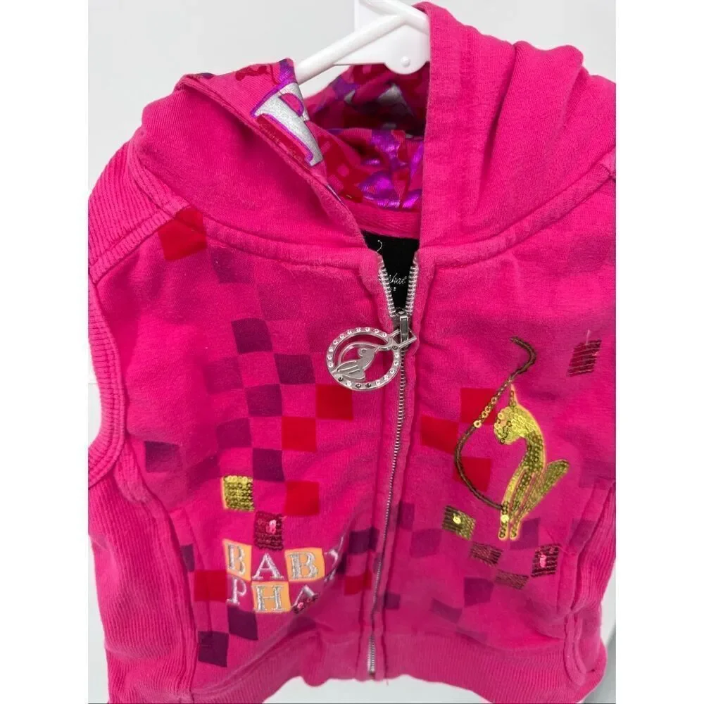 Baby Phat Pink Sleeveless Hoodie size 4T